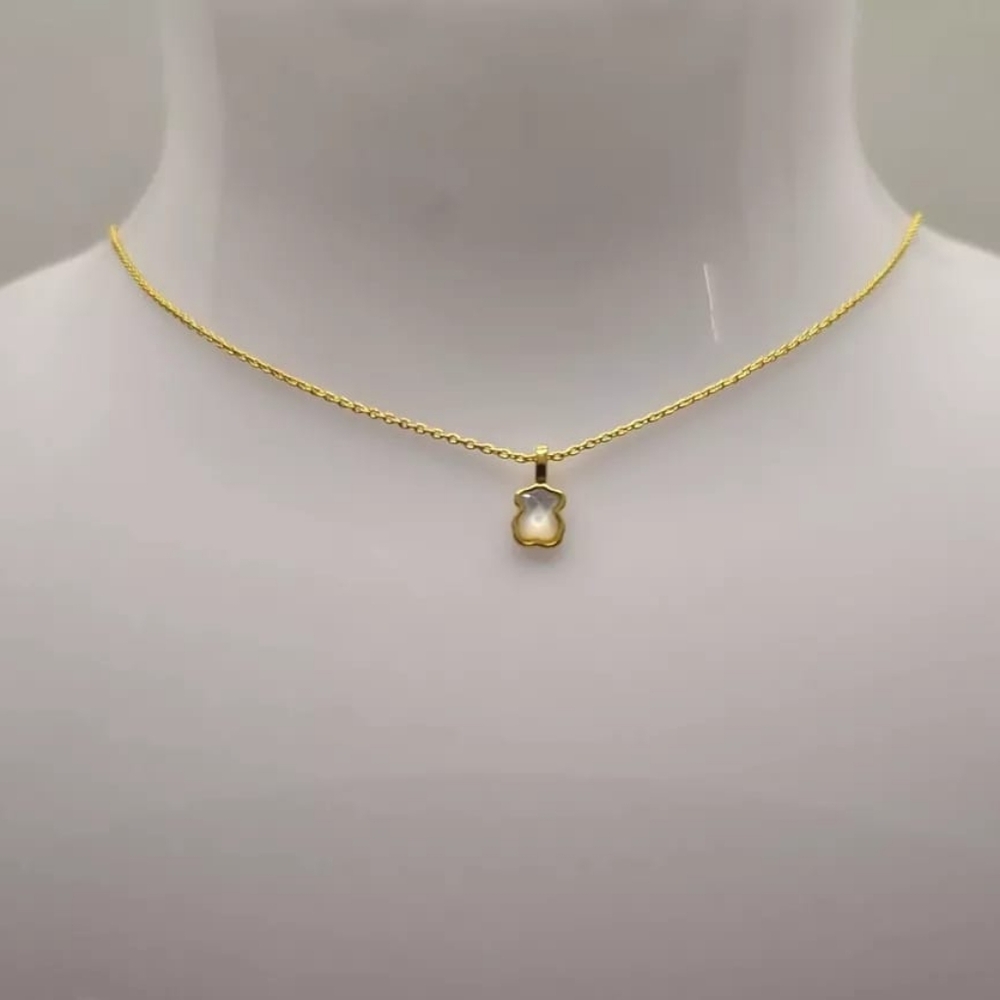 Tous Mini Bear Necklace in gold tone With Mother of Pearl